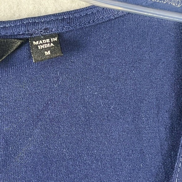 Colleen Lopez Blue Sleeveless Blouse Medium Boat Neck Chic Office Workwear - Picture 11 of 12